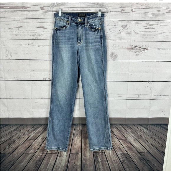 Judy Blue Dad Jeans Womens Size 25 Blue High Waist Stretch Straight Pockets - Picture 2 of 8